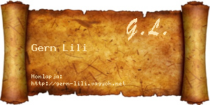 Gern Lili névjegykártya